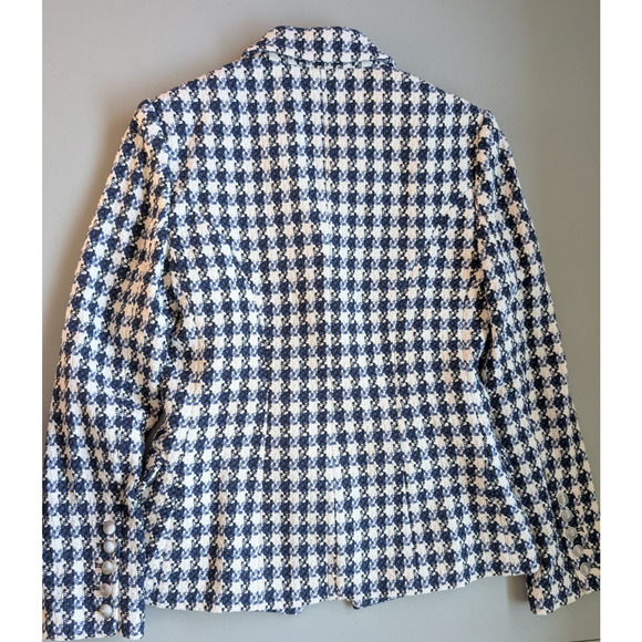 NWOT L'AGENCE Kenzie Double Breasted Tweed Plaid Blazer Size 2 Blue White #1M452 - Picture 9 of 13